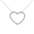 K18WG ハート ダイヤモンドネックレス