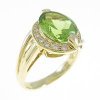 K18YG ペリドットリング