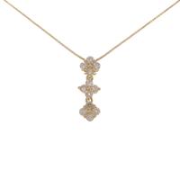 K18YG 2WAY フラワー ダイヤモンドネックレス
