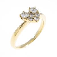 K18YG ハート ダイヤモンドリング