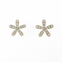 K18YG フラワー ダイヤモンドピアス