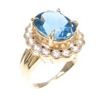 K18YG ブルートパーズリング