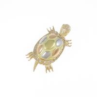 K18YG／PT／K18PG タートル ダイヤモンドペンダント