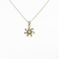 14KYG／585YG フラワー キュービックネックレス