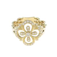 K18YG フラワー ダイヤモンドリング