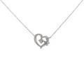 K10WG ハート ダイヤモンドネックレス