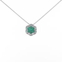 K18WG エメラルドネックレス