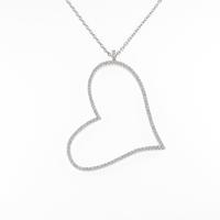 K18WG ハート ダイヤモンドネックレス