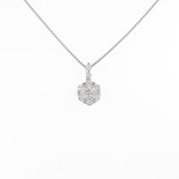 K18WG フラワー ダイヤモンドネックレス5％引き