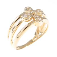 K18YG フラワー ダイヤモンドリング