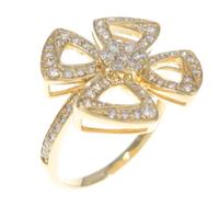 K18YG クローバー ダイヤモンドリング