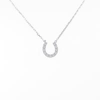 K18WG ホースシュー ダイヤモンドネックレス