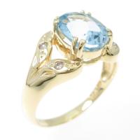 K18YG ブルートパーズリング