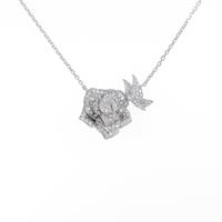 750WG ローズ ダイヤモンドネックレス