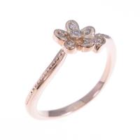 K18PG フラワー ダイヤモンドリング