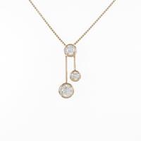 K18PG スリーストーン ダイヤモンドネックレス