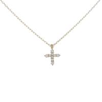 K18YG クロス ダイヤモンドネックレス