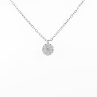 K18WG フラワー ダイヤモンドネックレス