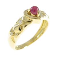 K18YG ハート ルビーリング