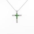 K18WG クロス グリーンガーネットネックレス