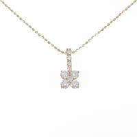 K18YG フラワー ダイヤモンドネックレス