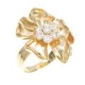 K18YG フラワー ダイヤモンドリング