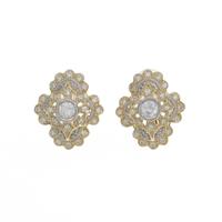 K18YG／PT ダイヤモンドイヤリング