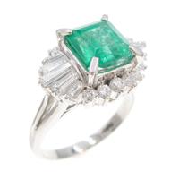 【ジュエリー在庫処分】PT エメラルドリング