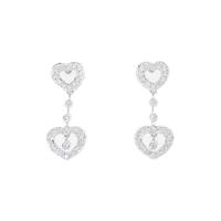 K18WG ハート ダイヤモンドピアス