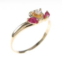 K18YG ハート ルビーリング