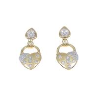 K18YG／K18WG ハート ダイヤモンドピアス