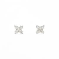 K18WG フラワー ダイヤモンドピアス