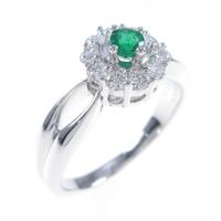 K18WG エメラルドリング