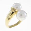 K18YG アコヤパールリング