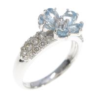 K18WG アクアマリンリング