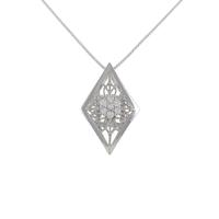 K18WG フラワー ダイヤモンドネックレス