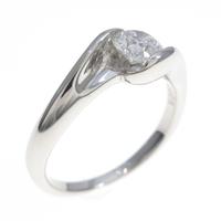 プラチナ ダイヤモンドリング 0．408ct・D・SI1・3EXT H＆C