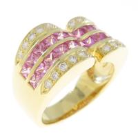 K18YG ピンクサファイヤリング