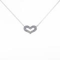 K10WG ハート ダイヤモンドネックレス