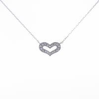 K10WG ハート ダイヤモンドネックレス