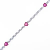 K18WG ハート ルビーブレスレット