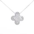 K18WG フラワー ダイヤモンドネックレス