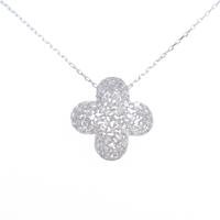K18WG フラワー ダイヤモンドネックレス