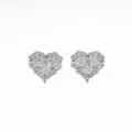 K18WG／K14WG ハート ダイヤモンドピアス