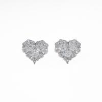 K18WG／K14WG ハート ダイヤモンドピアス