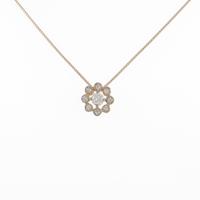 K18PG フラワー ダイヤモンドネックレス