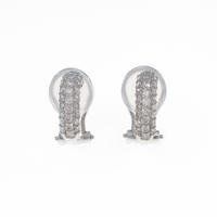 K18WG パヴェ ダイヤモンドイヤリング