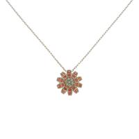 K18YG フラワー サファイヤネックレス