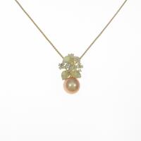 K18YG リーフ シロチョウパールネックレス
