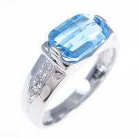 K18WG ブルートパーズリング